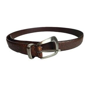 Greg Norman Mens Croc Brown Leather Belt